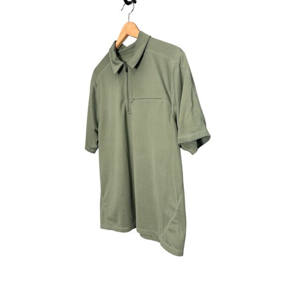 L.L.Bean Men's Green Half-Zip Performance Polo Shirt L - Picture 2 of 4